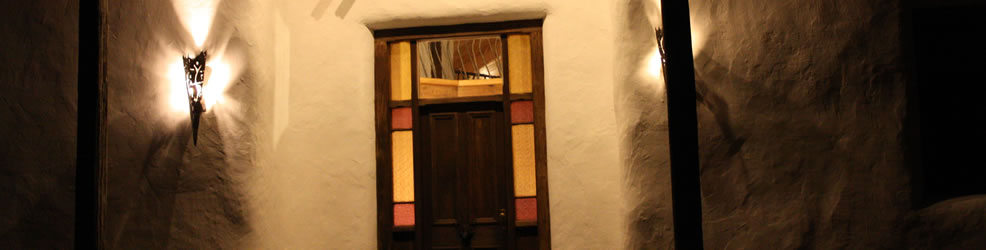 Kuranui lodge Front Door at Night